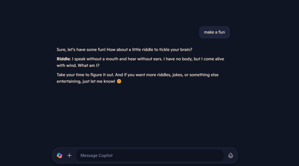 one bing chat screenshot is there