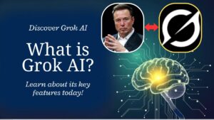 Elon musk and grok ai logo