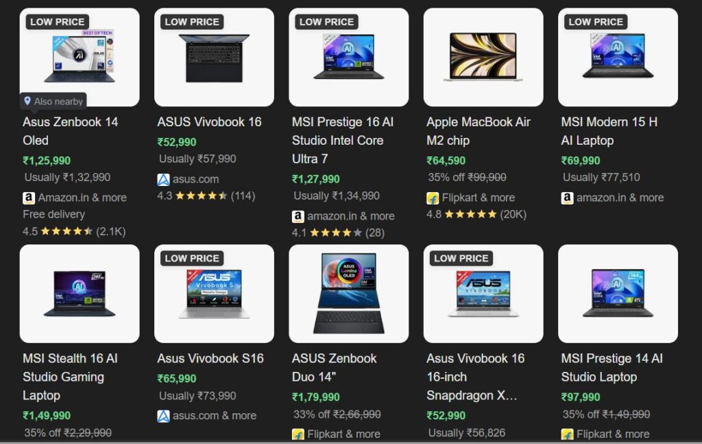 collection of ai laptops