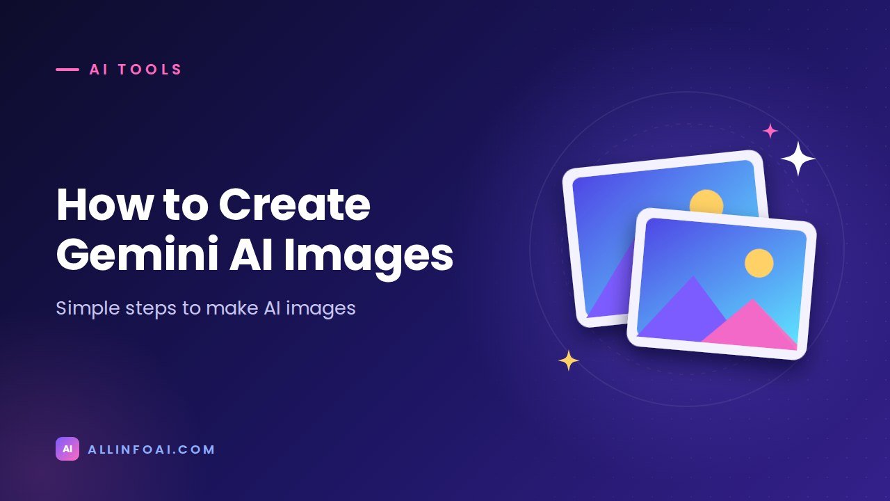 How to Create Gemini AI Images, illustration of two picture frames with sparkles