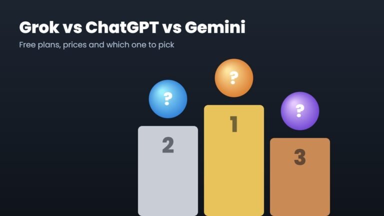 Grok vs ChatGPT vs Gemini (2026): Free Plans, Prices and Which One to Pick