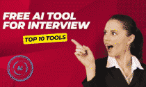 A women showing 10 free ai tools written in red background